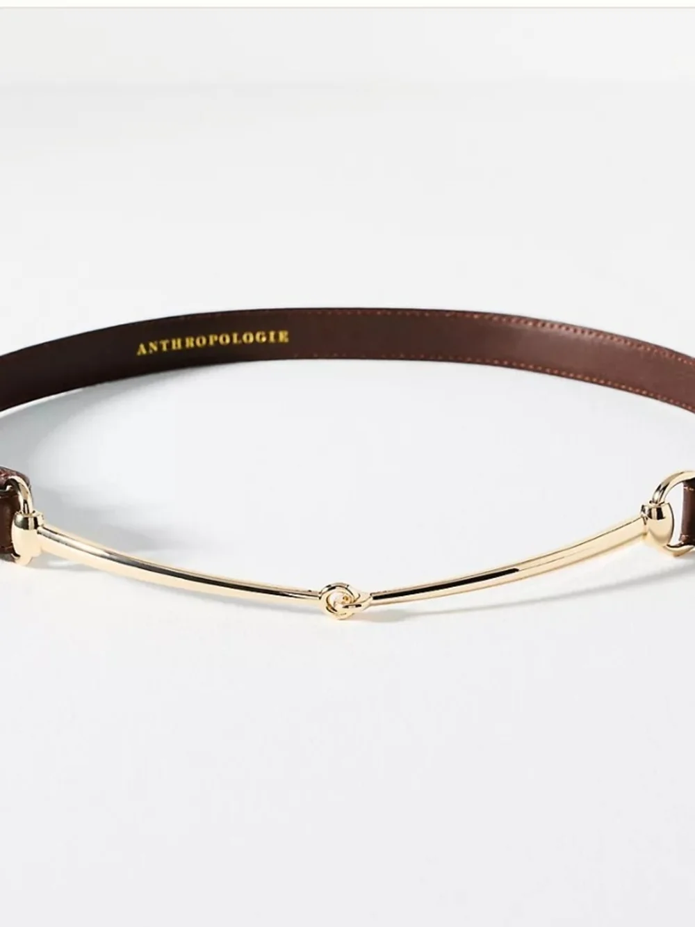 Anthropologie Black Horsebit Leather Belt